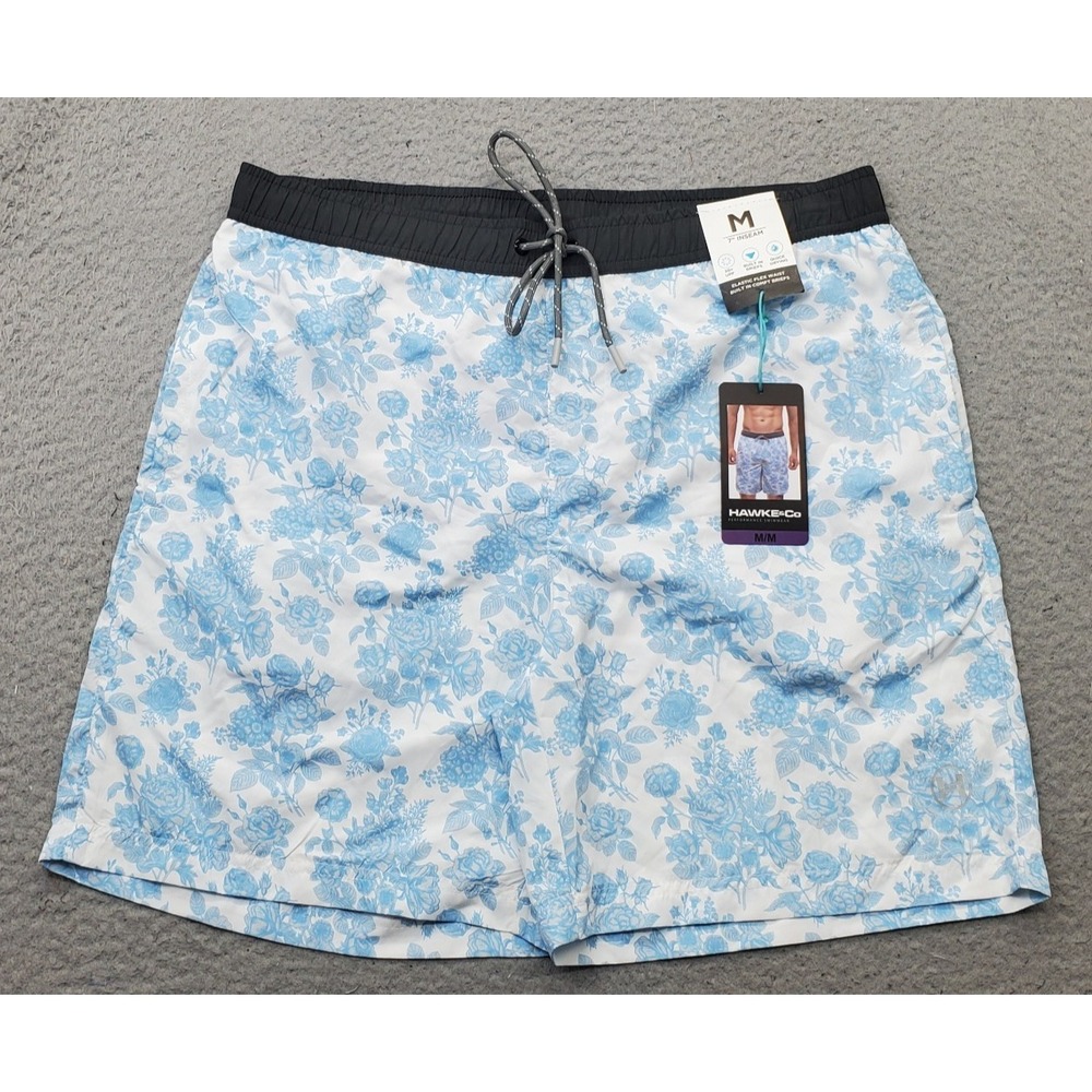 Hawke & Co Swim Trunks Mens M Multi Floral Mesh Lined UPF 30+ Quick Dry Wicking